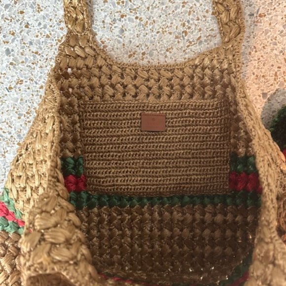 GUCCI Gold Raffia interlock Tote - Picture 13 of 13